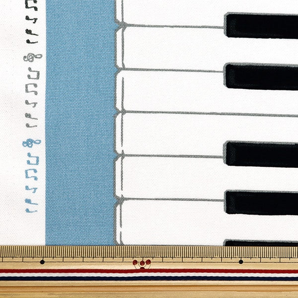 [From quantity 5] Fabric 『Oxford Keyboard pattern Blue AP35808-D]