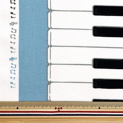 [From quantity 5] Fabric 『Oxford Keyboard pattern Blue AP35808-D]