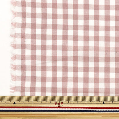 [Dalla quantità 5] tessuto "Gingham Color Smoky Old Rose Co-Gim24-Or"