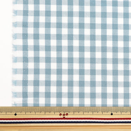 [Dalla quantità 5] tessuto "Gingham Smoky Color Nilo Blue Co-Gim24-NB"