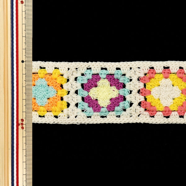 شريط للأشغال اليدوية "شريط تريكو مربع عاجي KB2306"