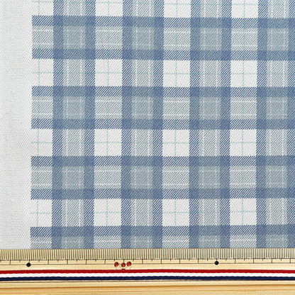 [From quantity 5] Fabric "Twill Basic Check Smokey Blue 88320-1-16"