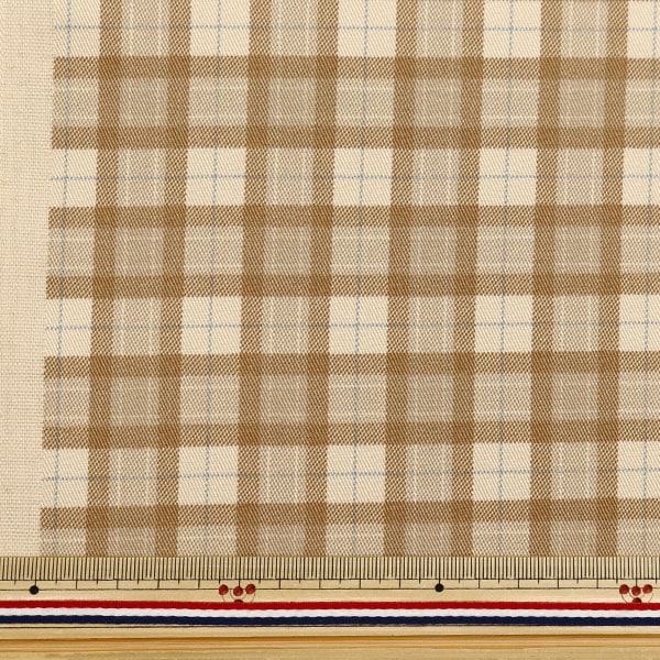 [From quantity 5] Fabric "Twill Basic Check Milk Tea 88320-1-17"