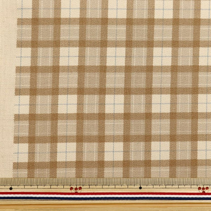 [来自数量5]织物“ Twill Basic Check Tea牛奶茶88320-17”