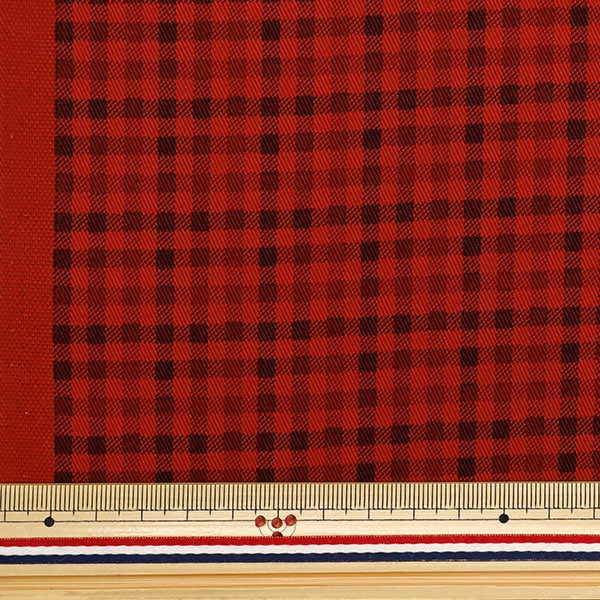 [Из количества 5] ткань "Twill Basic Gingham Red 88320-4-1"