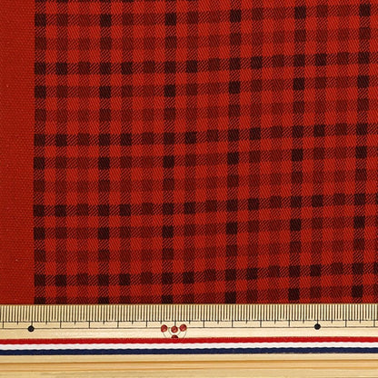 [来自数量5]织物“ Twill Basic Gingham Red 88320-4-1”