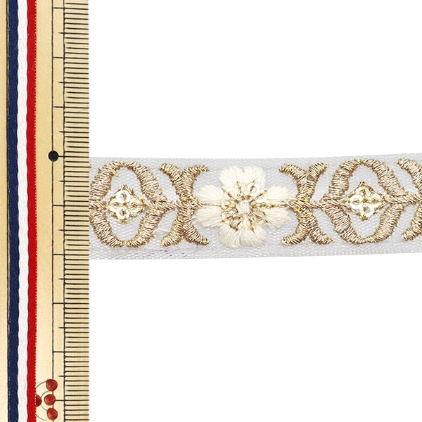 [Aus Menge 5] HandwerkBesätze 『2023 Indischer Stickereibesatz Blue X White 2069K]