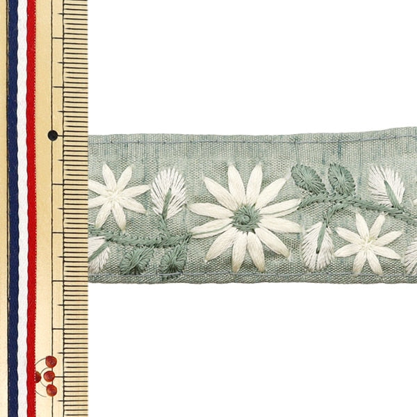 [Aus Menge 5] HandwerkBesätze 『2023 Indischer Stickereibesatz Grün x Grün 2212a]