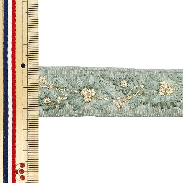 [Aus Menge 5] HandwerkBesätze 『2023 Indischer Stickereibesatz Grün x Grün 2215a]