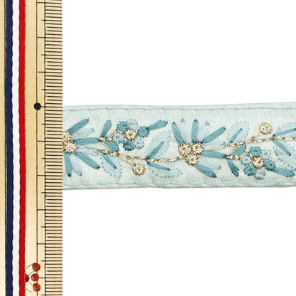 [Aus Menge 5] HandwerkBesätze 『2023 Indischer Stickereibesatz Grün x Grün 2215H]