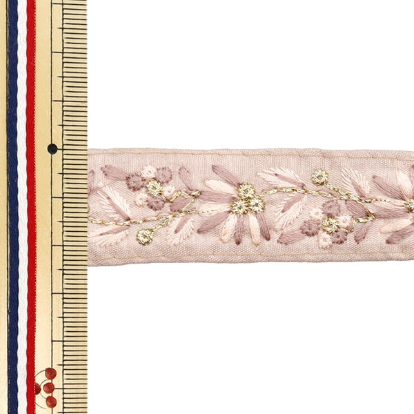 [Aus Menge 5] HandwerkBesätze 『2023 Indischer Stickereibesatz Brown x Brown 2215J]