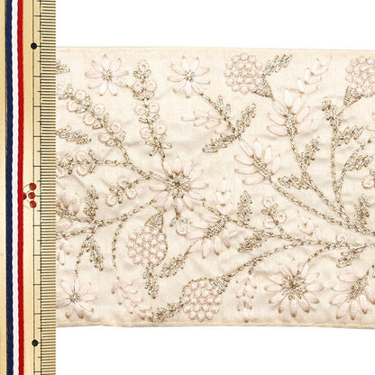 [Aus Menge 5] HandwerkBesätze 『2023 Indischer Stickereibesatz Beige x Beige 2217a "