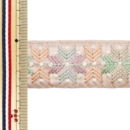 [Aus Menge 5] HandwerkBesätze 『2023 Indischer Stickereibesatz Brown X Purple 2233Q]