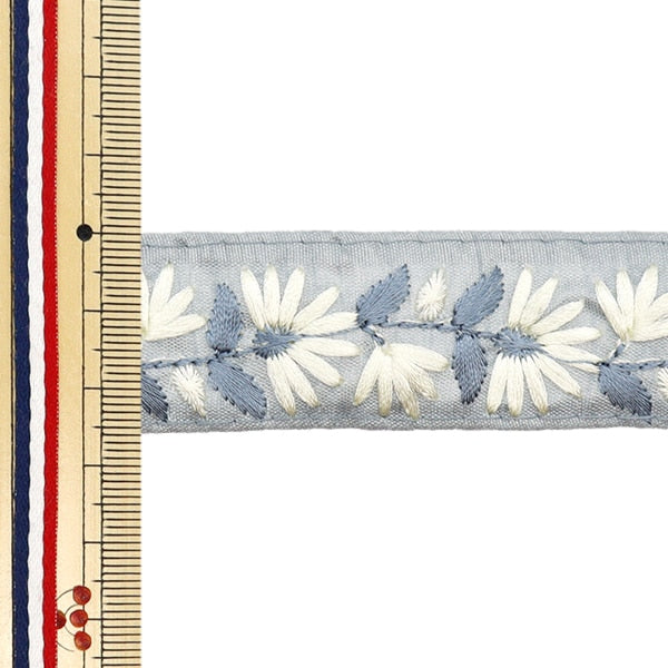 [Aus Menge 5] HandwerkBesätze 『2023 Indischer Stickereibesatz Grau x grau 46210b]