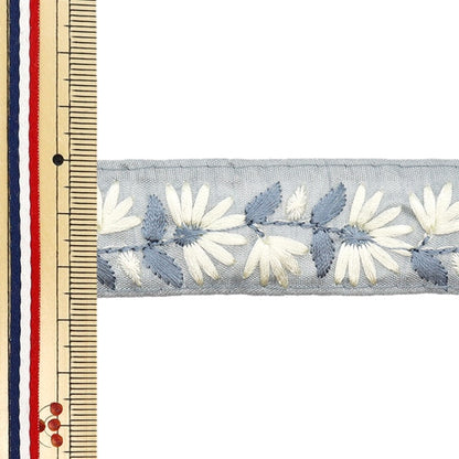 [Aus Menge 5] HandwerkBesätze 『2023 Indischer Stickereibesatz Grau x grau 46210b]