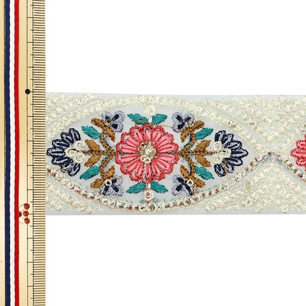 [الكمية من 5] الحرف اليدويةالزركشة 『2023 زركشة التطريز الهندي أخضر × وردي 3210A”