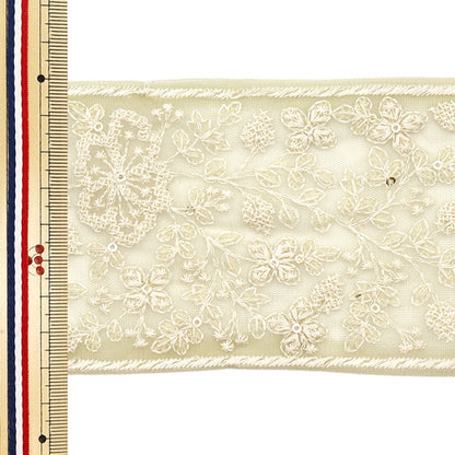 [Aus Menge 5] HandwerkBesätze 『2023 Indischer Stickereibesatz Grüne x Weiß 3377J]