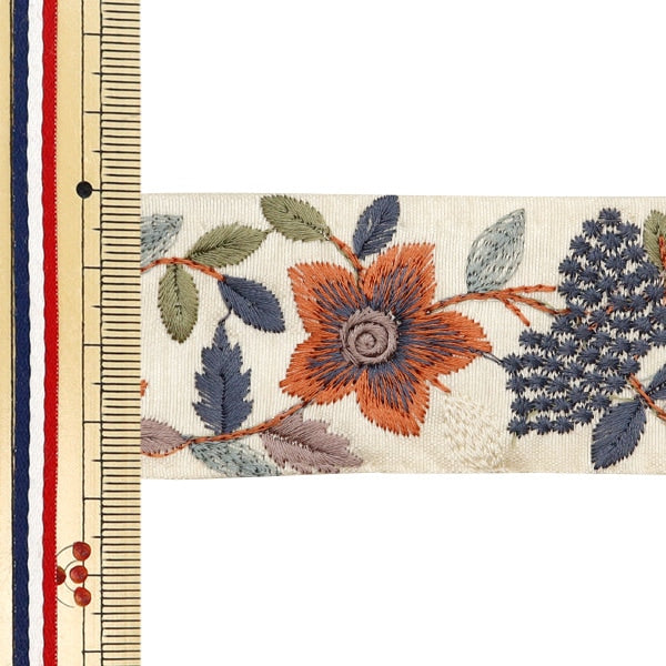 [Aus Menge 5] HandwerkBesätze 『2023 Indischer Stickereibesatz Beige X Green 3556C]