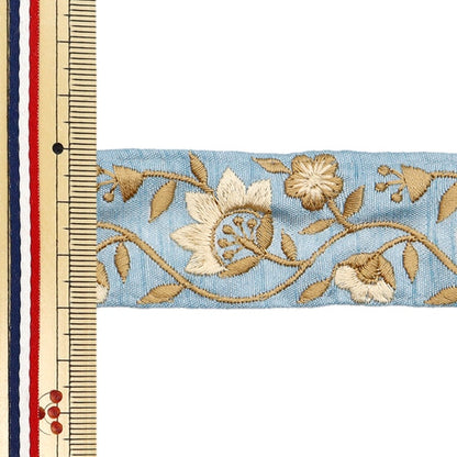 [Aus Menge 5] HandwerkBesätze 『2023 Indischer Stickereibesatz Blue x Beige 2189d]