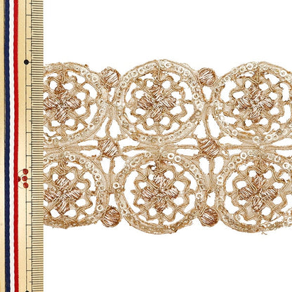 [Aus Menge 5] HandwerkBesätze 『2023 Indischer Stickereibesatz Gold X Gold 3082a]