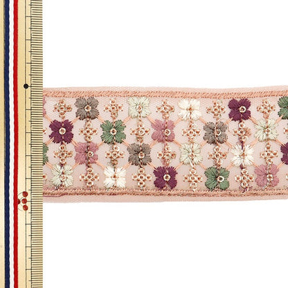 [Aus Menge 5] HandwerkBesätze 『2023 Indischer Stickereibesatz Pink X Purple 3220b]