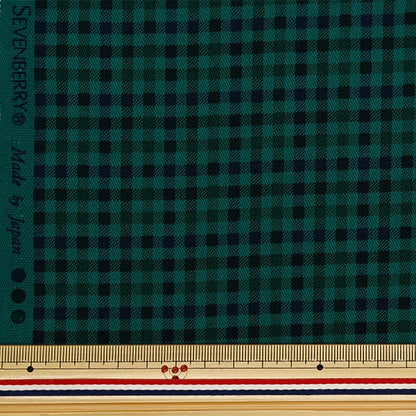 [Da quantità 5] tessuto "twill basic gingham verde x nero 88320-4-3"