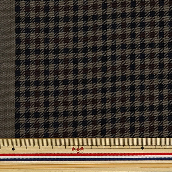 [Aus Menge 5] Stoff "TWILL BASIC GINGHAM BROWN X Schwarz 88320-4-4"