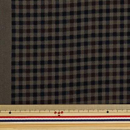 [来自数量5]织物“ Twill Basic Gingham Brown X Black 88320-4-4”