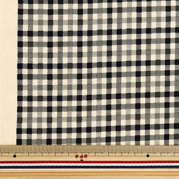 [De la quantité 5] Tissu "Twill Basic Gingham Black X Off White 88320-4-6"