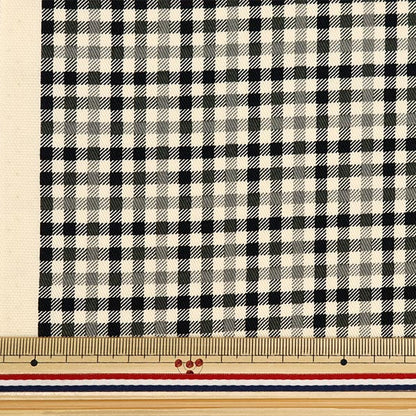 [De la cantidad 5] Fabric "TWILL BASIC Gingham Black X Off White 88320-4-6"