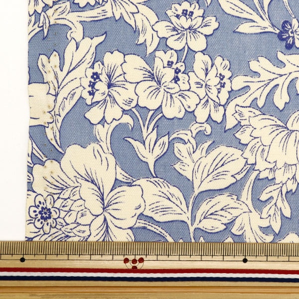 [From quantity 5] Fabric 『Oxford Oriental Flower Blue NOX-ORFL-B]