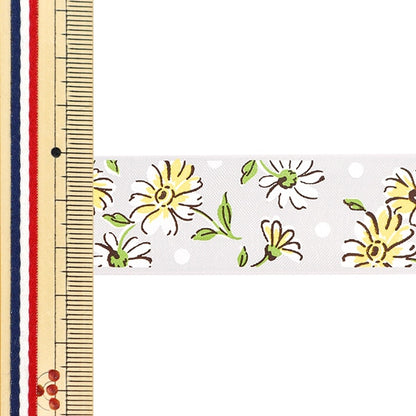 [De la quantité 5] Ruban "Organdy Daisy 14e couleur environ 2,5 cm de largeur 0233" Aoyamaribbon AoyamaRuban
