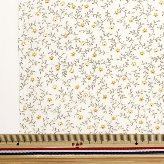 [From quantity 5] Fabric 『Sheeting Little Leaf & Flower Beige NO-LLEFL-A]