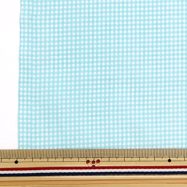 [De la quantité 5] tissu "TC Broad Check Light Blue Not-CHEXS-LBL"