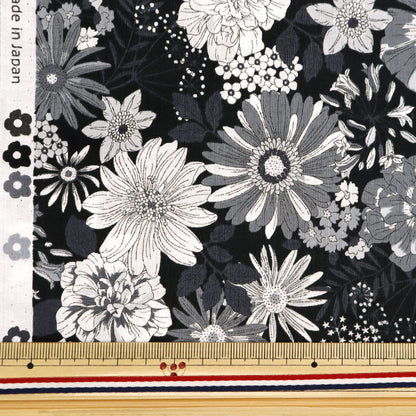 [De la quantité 5] Tissu "60 LOOL FLOWER jardin tissu noir 60la-fg24-m"