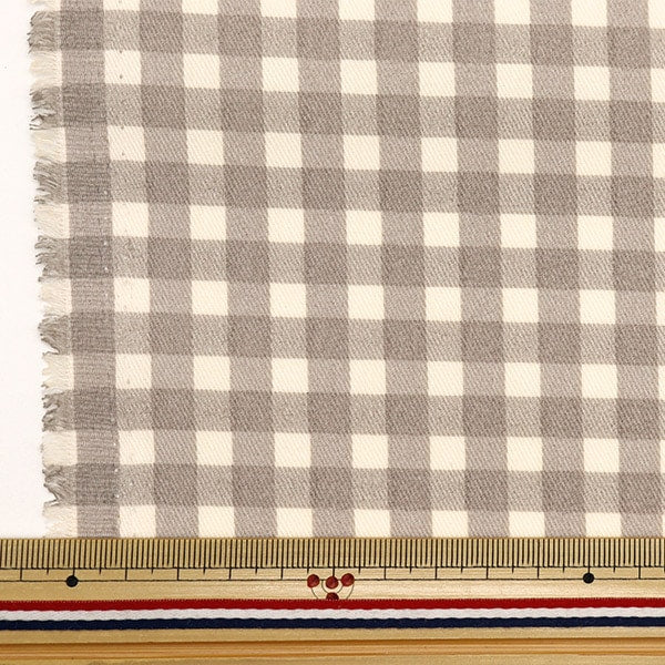 [De la quantité 5] tissu "Super Water-Repelnt Twill Check Latte Beige Che-Twtc-Be"