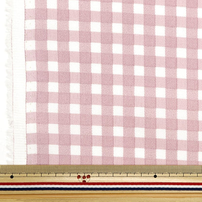 [From quantity 5] Fabric 『Fabric WrinkleSuper water-repellent twill check Pink Che-TWTC-PI]