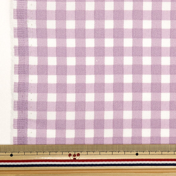 数量5から】 生地 『しわになりにくい超撥水ツイル チェック パープル