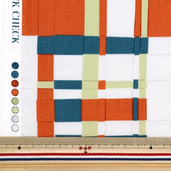 [From quantity 5] Fabric "NOVA SheetingAngel soft processing block check orange NSE-CLCHE-OR] KOKKA