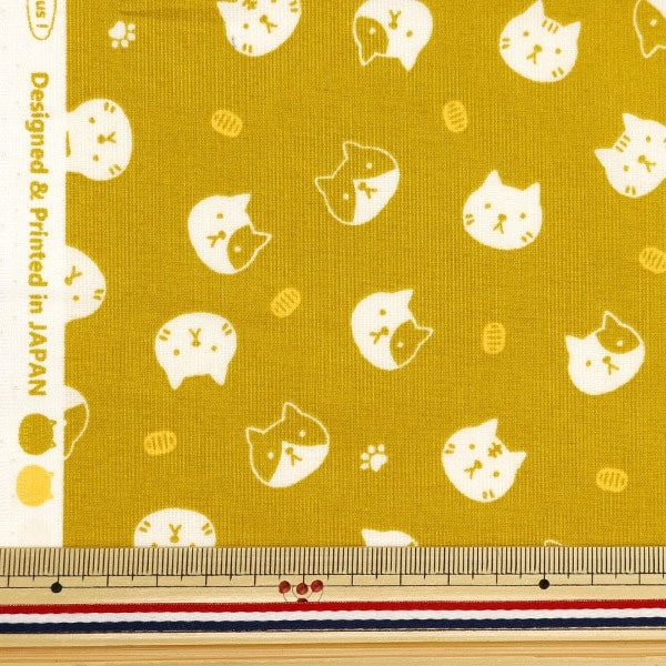 [De la quantité 5] Tissu "Print Print Fukufuku Neko Facial Petit Color Sqffcata-1a"