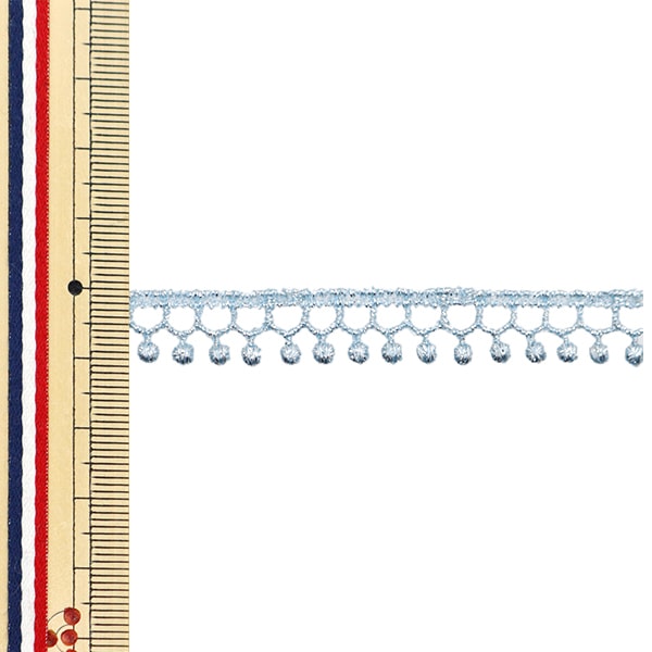 【数量5から】 レースリボンテープ 『シルバーラメケミカルレース 幅約11mm ミルキーブルー 875008S-32』
