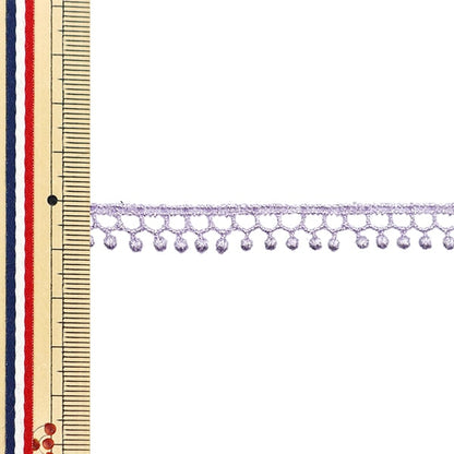 【数量5から】 レースリボンテープ 『シルバーラメケミカルレース 幅約11mm ラベンダー 875008S-33』
