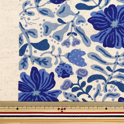 [Из количества 5] ткань "ukiko cotton Cotton Linu Canvas Flower Star Storm Blue Up5920-C" Коттон Kobayashi Cotton Kobayashi Kobayashi.