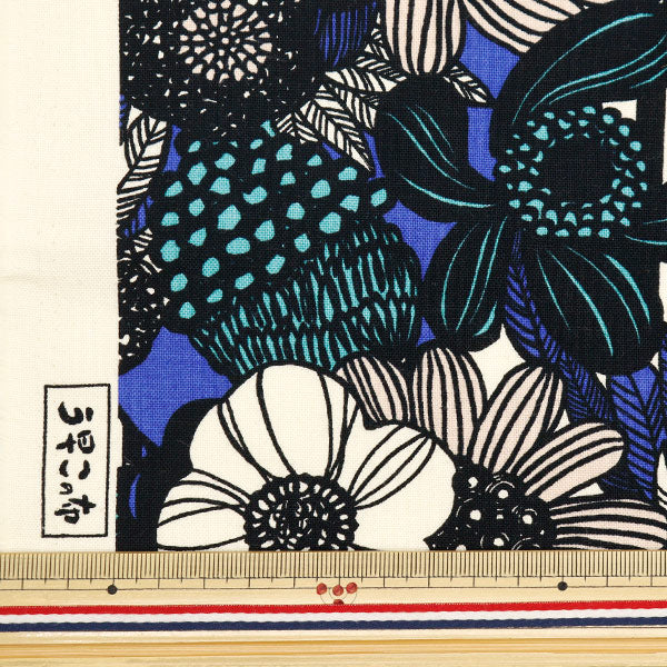 [Aus Quantität 5] Stoff "Ukako Fools 10 Canvas Art Flower Blue Up5911-C" Cotton Kobayashi Cotton Kobayashi Kobayashi.