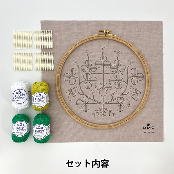 Kit di ricamo "Punch Needle Kit Clover JPT75" DMC X Punti e fattori del pattern di linea