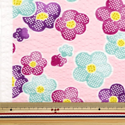 [From quantity 5] Fabric "Ripple button flower pink 38130-1B"