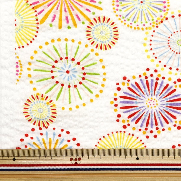 [From quantity 5] Fabric "Ripple Hanabi White 38130-2A"