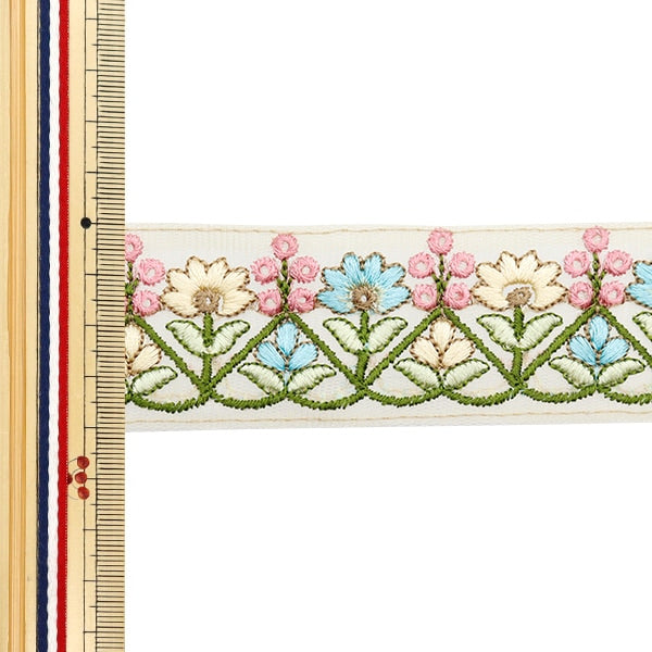 [Dalla quantità 5] artigianatoTrim "2024 Rifiniture per ricamo indiano Beige x verde m-101#6"