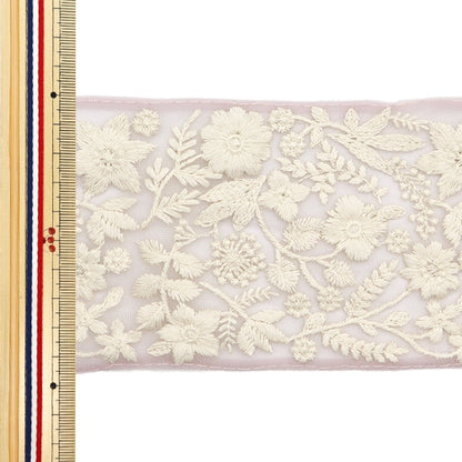 [De la cantidad 5] ArtilleraRibete "2024 Ribete bordado indio Rosa x blanco M-111#11"