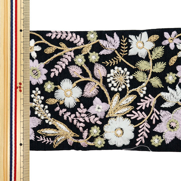 [De la cantidad 5] ArtilleraRibete "2024 Ribete bordado indio Black X Purple M-111A"